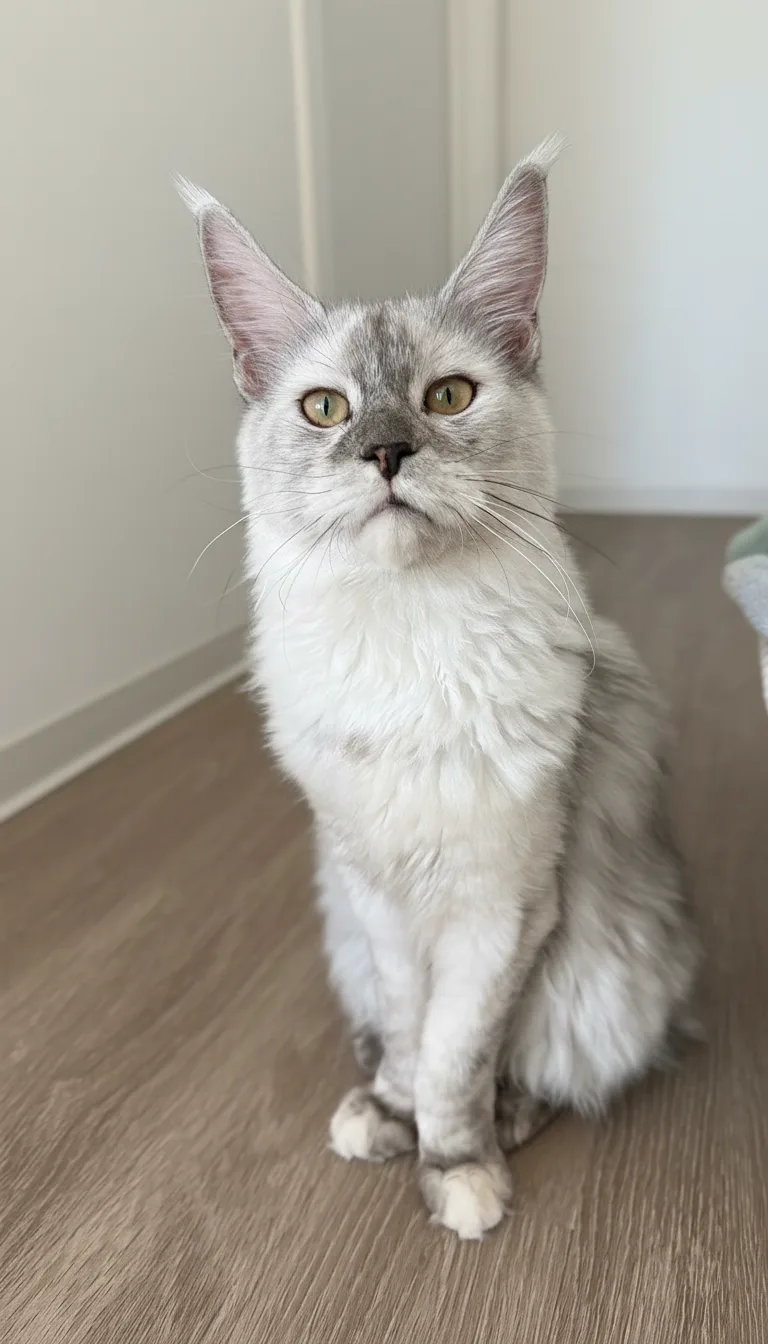 Healthy six-month Maine Coon